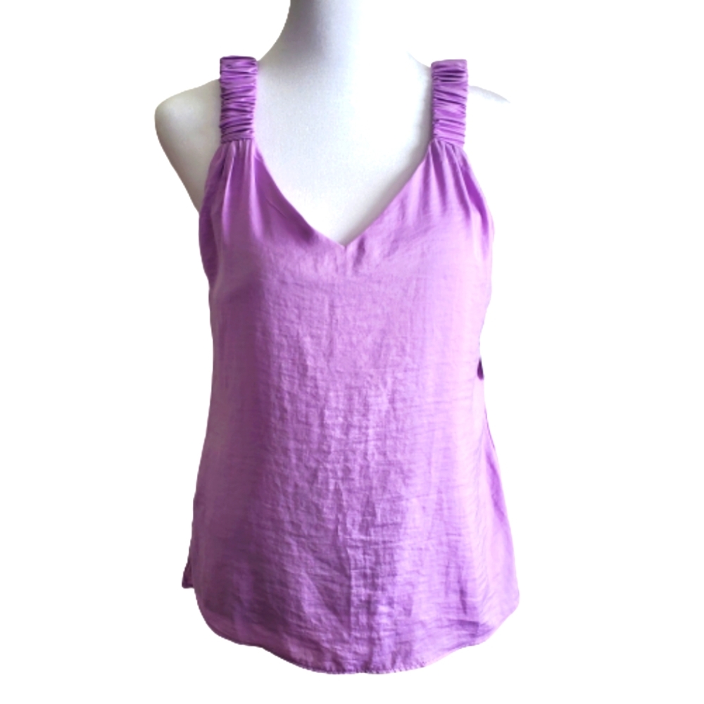 Slate Womens Satin Purple Lined Tank Top Size S